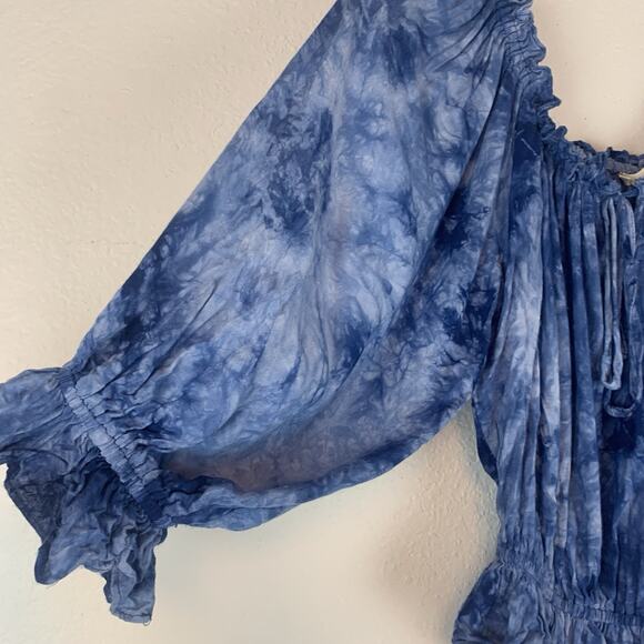 EE:Some Shirt Womens Small Peasant Boho Off Shoulder Tie-Dye Milkmaid Tie Dye - Picture 2 of 8
